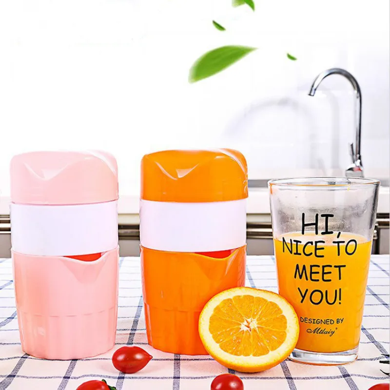 

Food Grade Abs Portable Hand Press Juicer Kitchen Multi-function Lemon Juicer Cup For Child Adult, Orange,pink