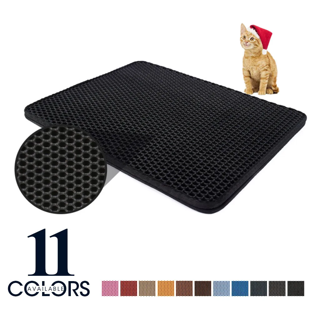 

Custom Waterproof Easy Clean Double Layer Honeycomb Design EVA Pet Cat Litter Trapper Mat, Customized color