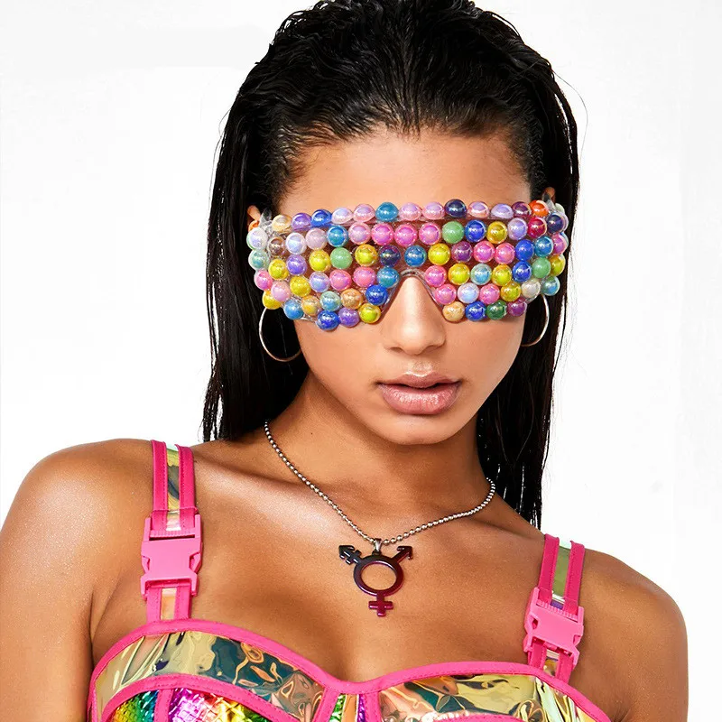 

Full Pearl Style Color Shutter Glasses Ins Style Protective Glasses, Colors
