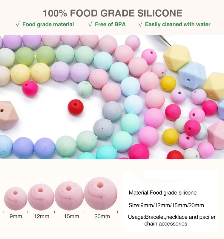 silicone teething beads bulk