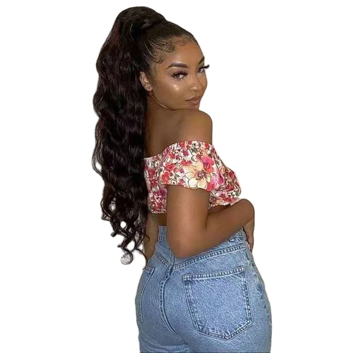 

Double drawn Body Wave Drawstring Pony Tail for Black Women black human Ponytail Hair Extensions 140g