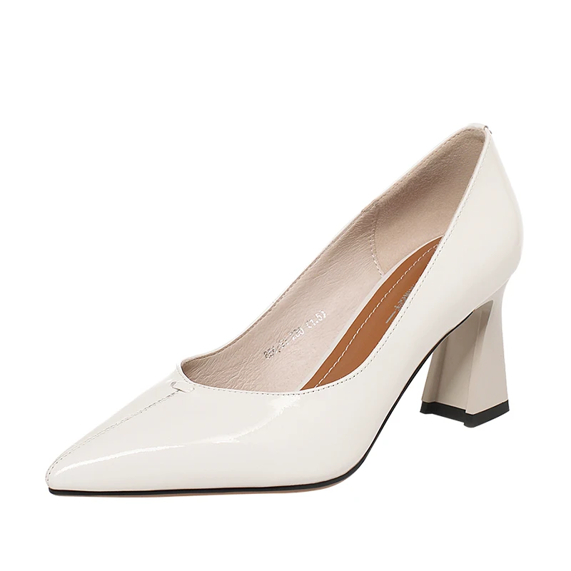 

K185 Genuine cow leather handmade high heels ladies shoes casual new arrivals 2020, Black/beige/pale mauve