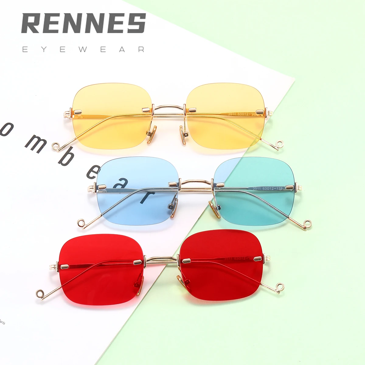 

RENNES 2021 New Korean style sunglasses Oval Internet celebrity plain sunglasses