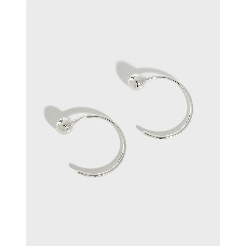 

Danyang S925 Sterling Silve Personalized Small Round Beads Thin Line Original Silver Earrings for Women Jewelry