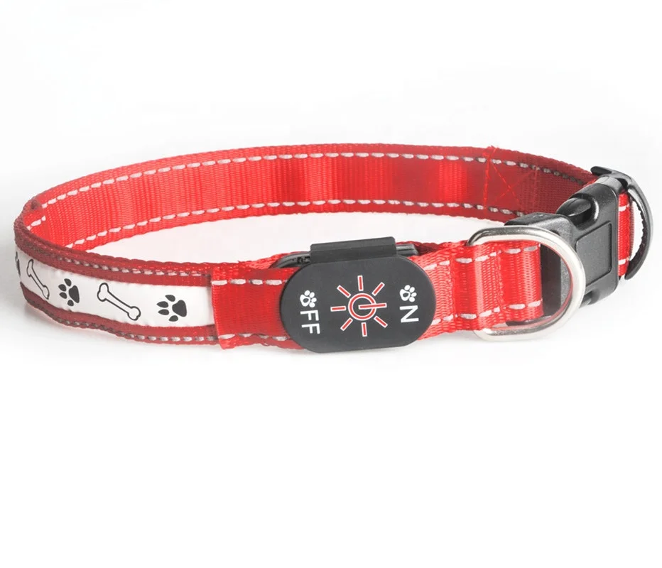 

Custom pet products led pet collar and leash with strong hooks, Red / green /pink/ blue