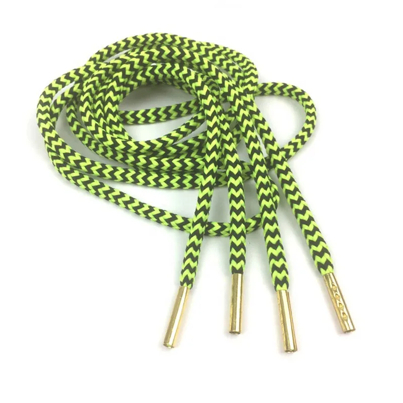 

Custom metal tips with round colorful thick shoelaces, Customized