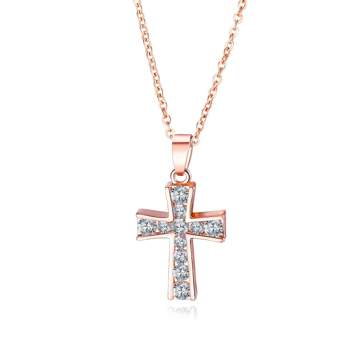 

Popular cross necklace women crystal cross pendant necklace diamond cross necklace