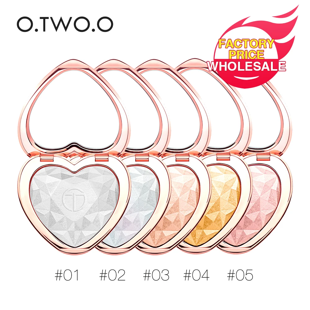 

O.TWO.O Natural Face Powder Highlighter Foundations Oil-control Brighten Concealer Whitening Make Up Pressed Powder, 5 colors