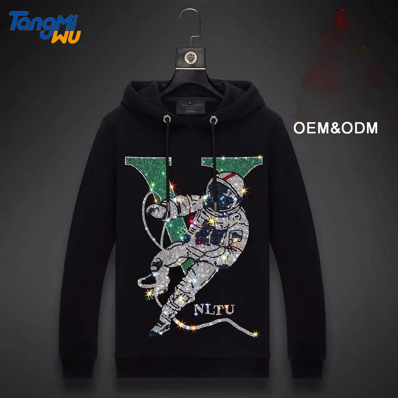 

TMW customized 140kg size crystal streetwear men cashmere hoodies logo thick winter pullover printed hoodie pattern hoodie