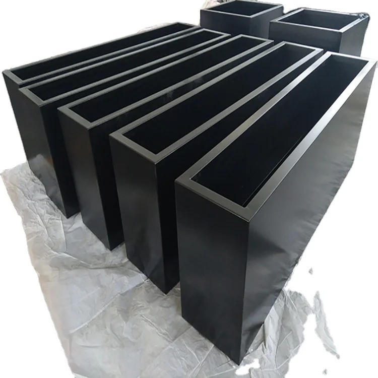 

Factory Sales Light Weight Durable Large Black Tall Metal Steel Planter box For Home And Garden, Any colour