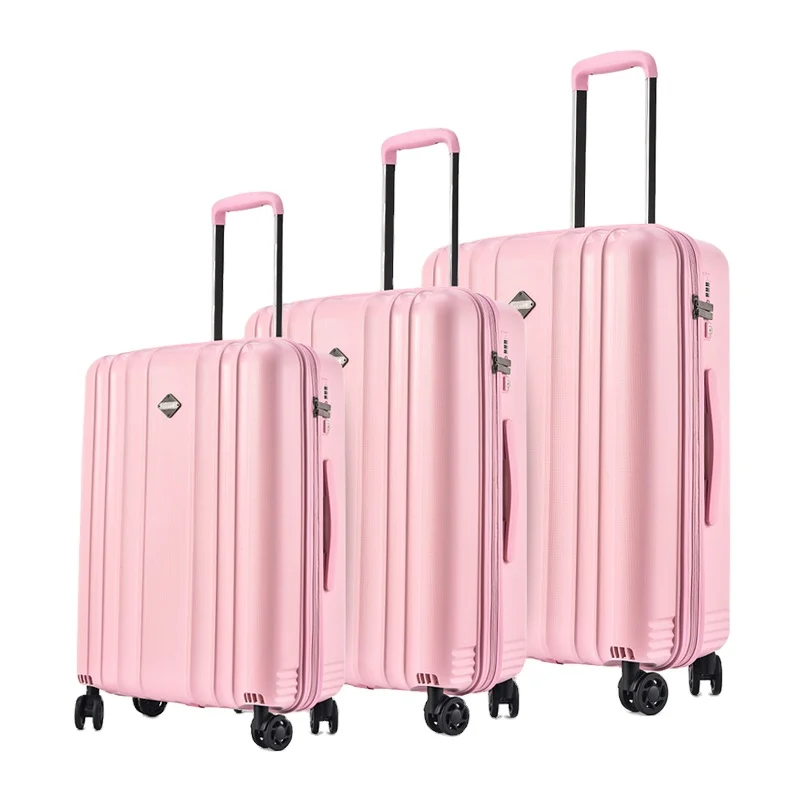 

BUBULE pink custom rolling travel trolley bags luggage set trolley hand suitcase sets pp, Customized color