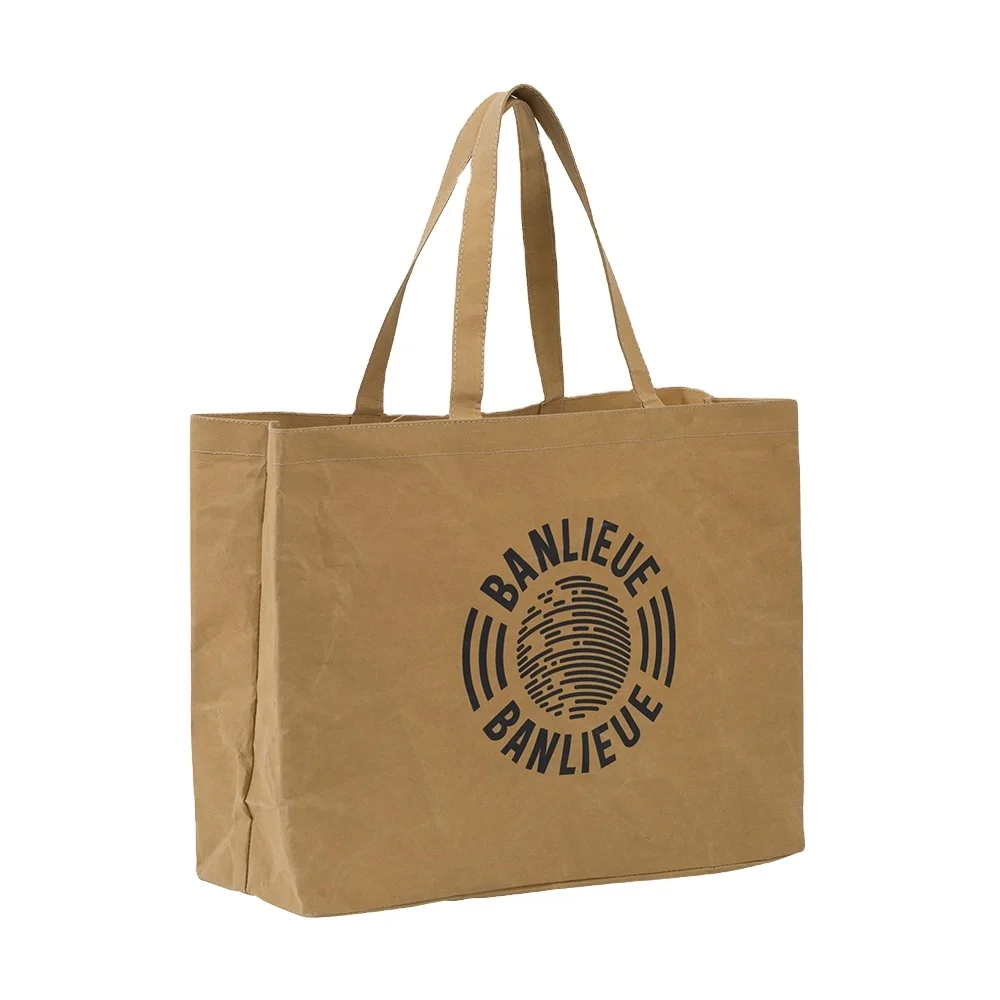 

High Quality Eco Bag Washable kraft paper shopping Grocery Bags Cartoon Gifts Customized Print With Logo Handle