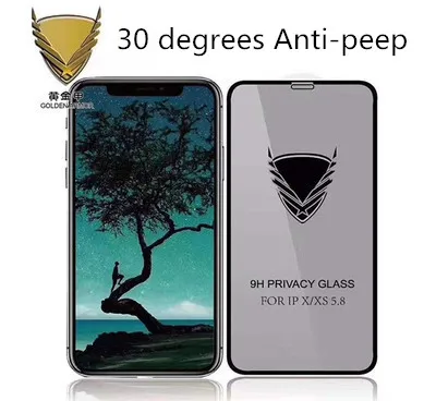 

Anti-peep Privacy Tempered Glass Screen Protector film Golden Armor for iphone 11/11pro/XR/7/8/4/5/6 9H Hardness Protective film