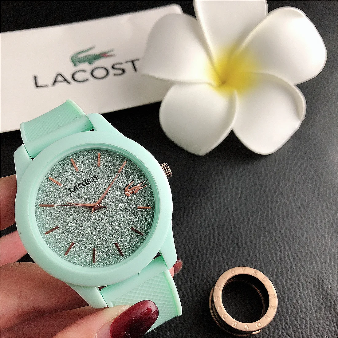

Explosive big silicone brand luxury popular couple watch, Rose gold