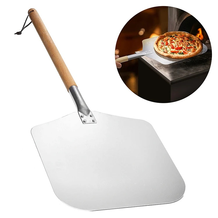 

Shipping to USA Amazon FBA Amazon Top Seller Kitchen Accessories Pizza Baking Tools Foldable 12*14 Wooden Handle Pizza Peel, Silver