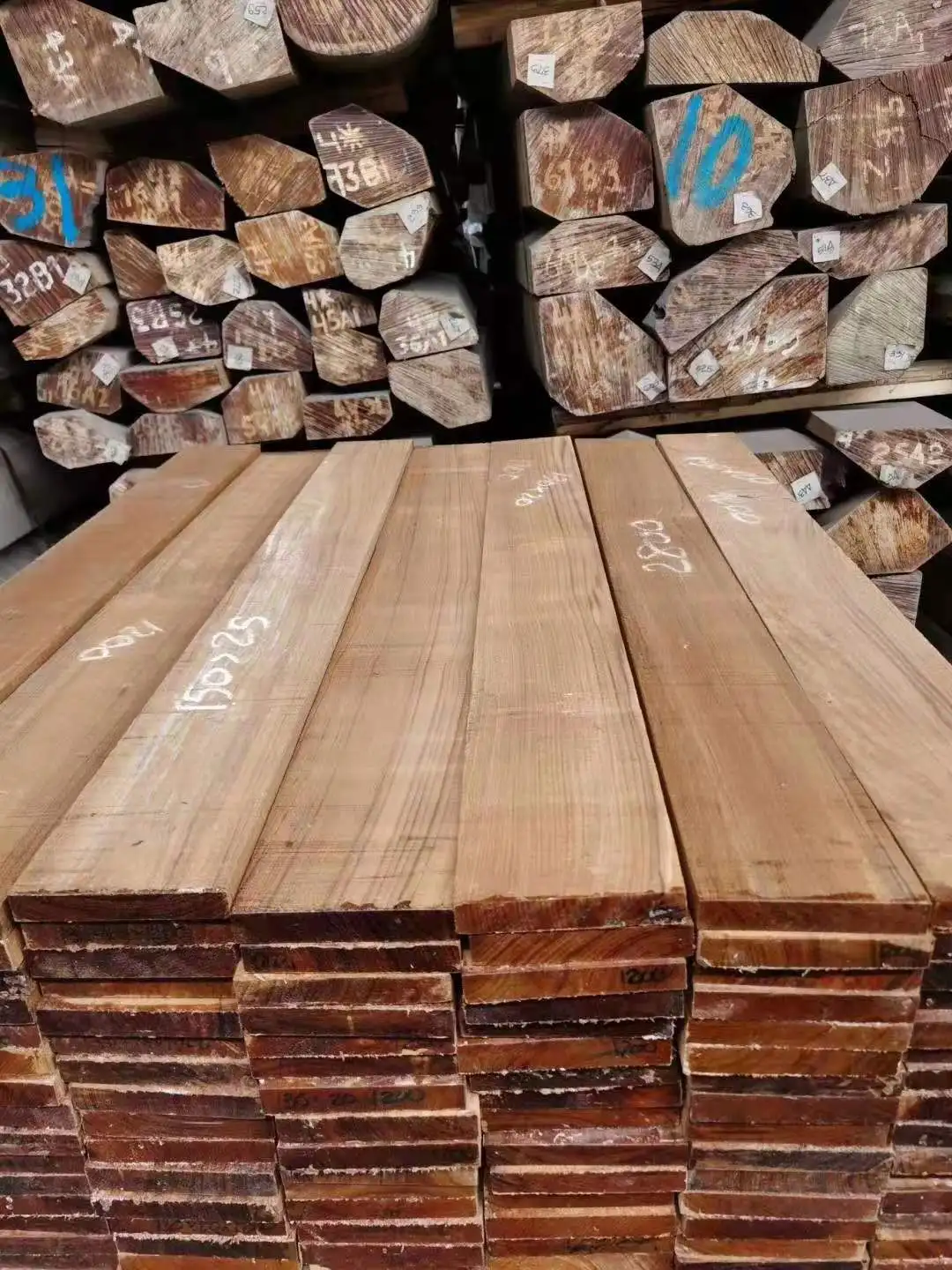 Solid Real Burma Teak Hardwood Flooring Golden Color Genuine Hardwood