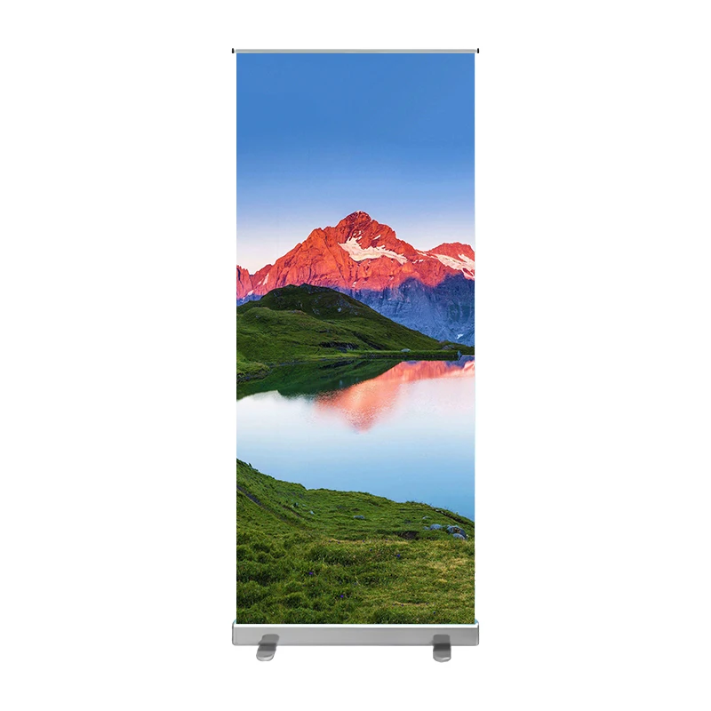 

Full color printed aluminum wide base printable plastic steel roll up marketing banner system outdoor double roll-up banner