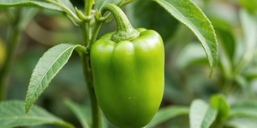 Fresh green Problano peppers on a wooden table