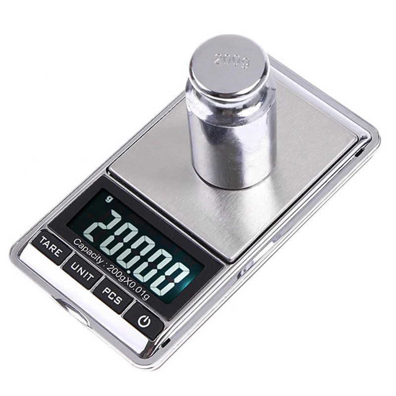 LFOEwpp7 LCD Mini Electronic Digital Pocket Scale Jewelry Diamond Gold Coin Calibration Weighing Balance Portable Silver 0.01~500g Silver 0.1~500g 
