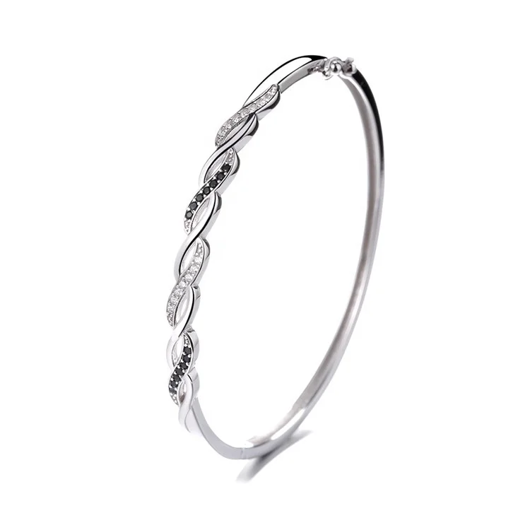 

Custom Charms infinity 925 silver jewelry open cuff bracelet for women, As customer request