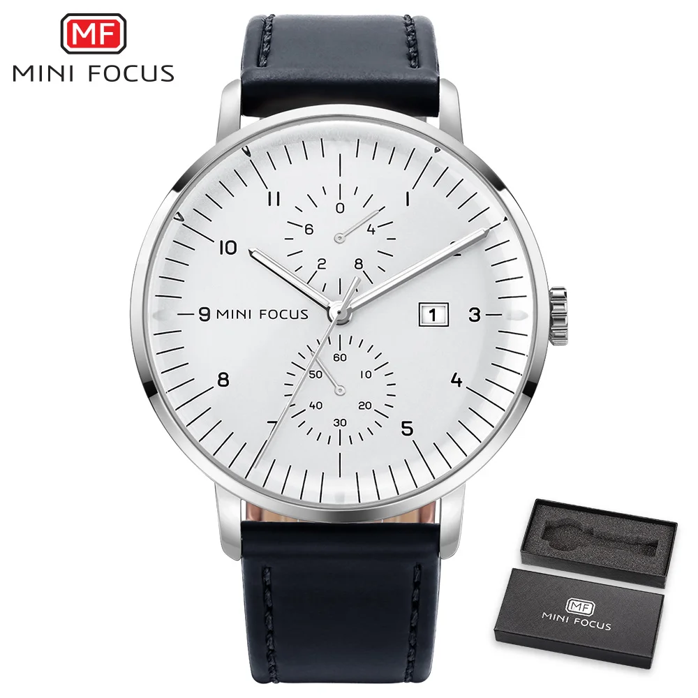 

Mini Focus Mf0052g High Quality Fashion Leather Luxury Quartz Watches Reloj De Hombre Chronograph Waterproof Wrist For Men