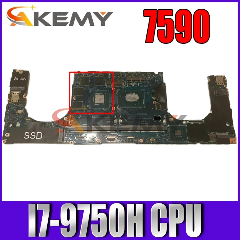 

FOR DELL 7590 Laptop motherboard CN-0GCN0K 0GCN0K GCN0K LA-H331P with SRF6U I7-9750H N19P-Q1-A1 100% working well
