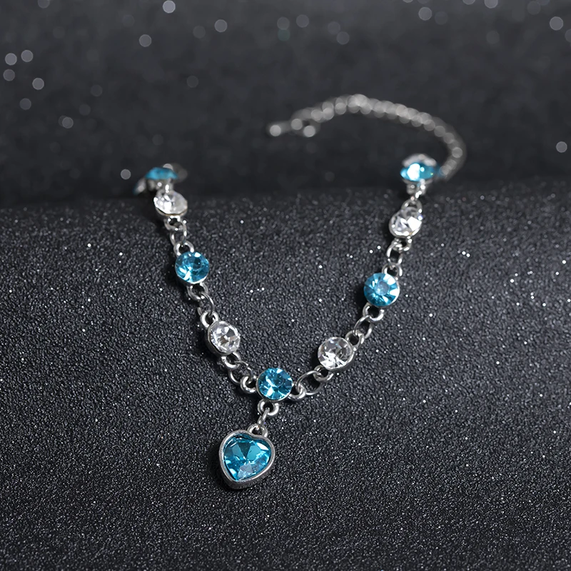 

New Design 2023 Ocean Heart Heart-Shaped Crystal Bracelet Fine Jewelry Bracelets