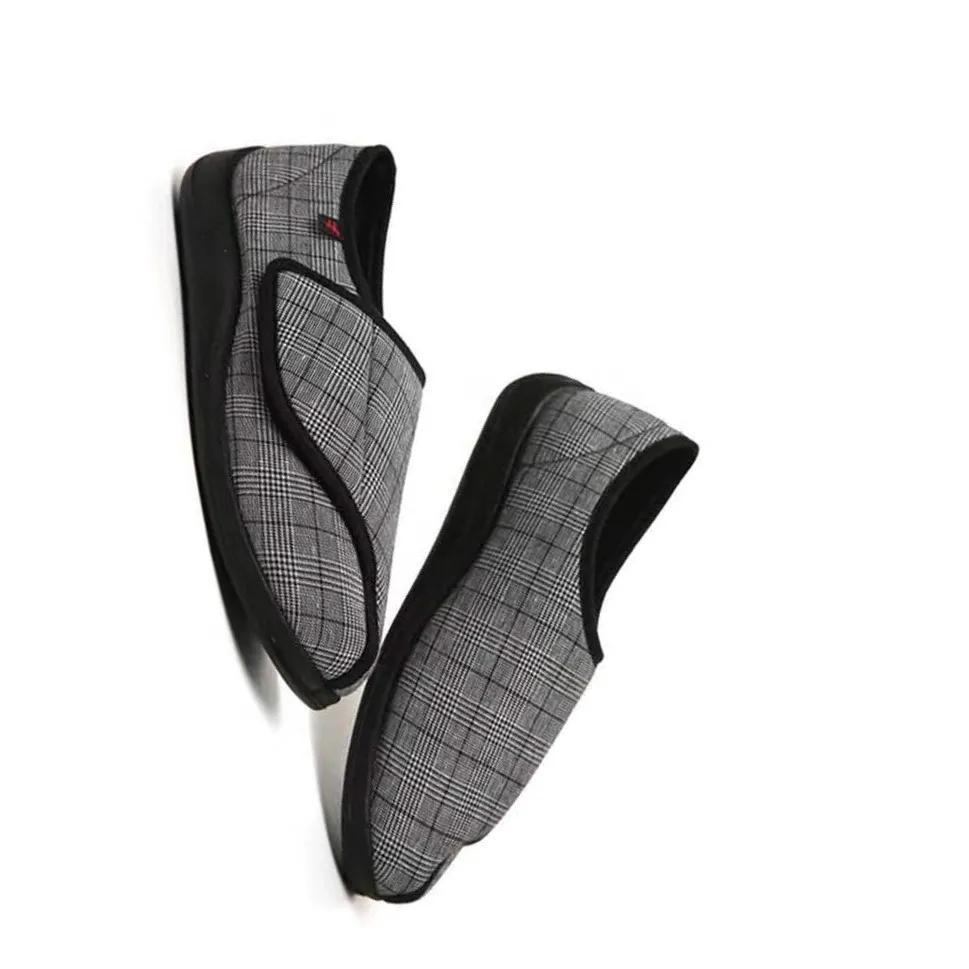 
Adjustable broadband shoes special design for comfortable diabetic medical orthopedic grey color shoes 