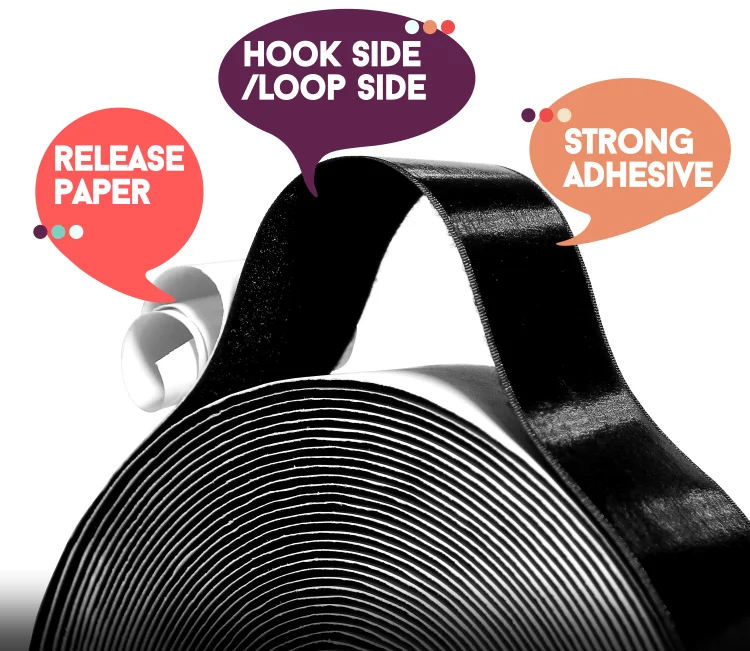 2 adhesive hook loop tape
