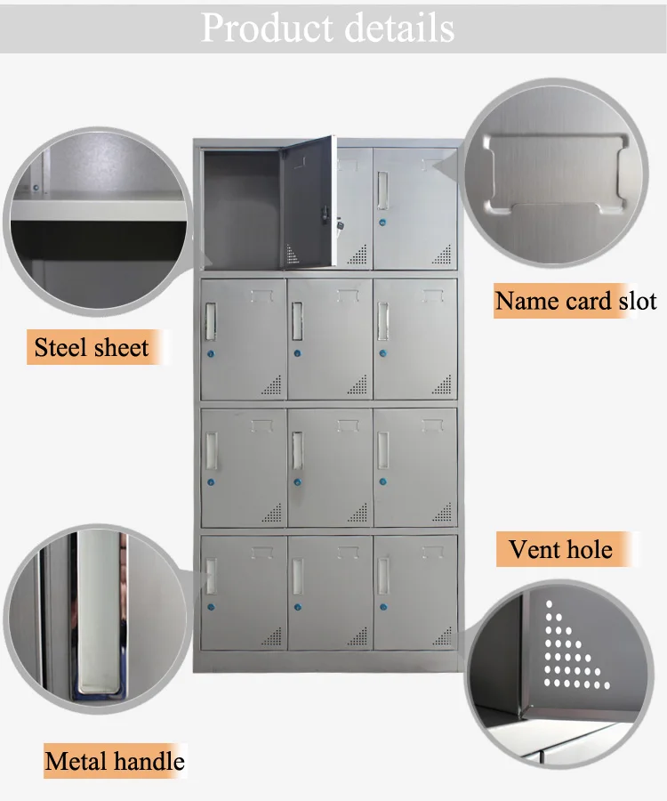 Portátil De Acero Inoxidable 4 Niveles 12 Puertas De Armario Para La