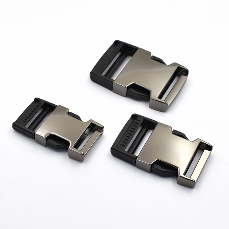 

Custom size black dog collar metal hybrid buckle side buckle metal side release buckle, Customized