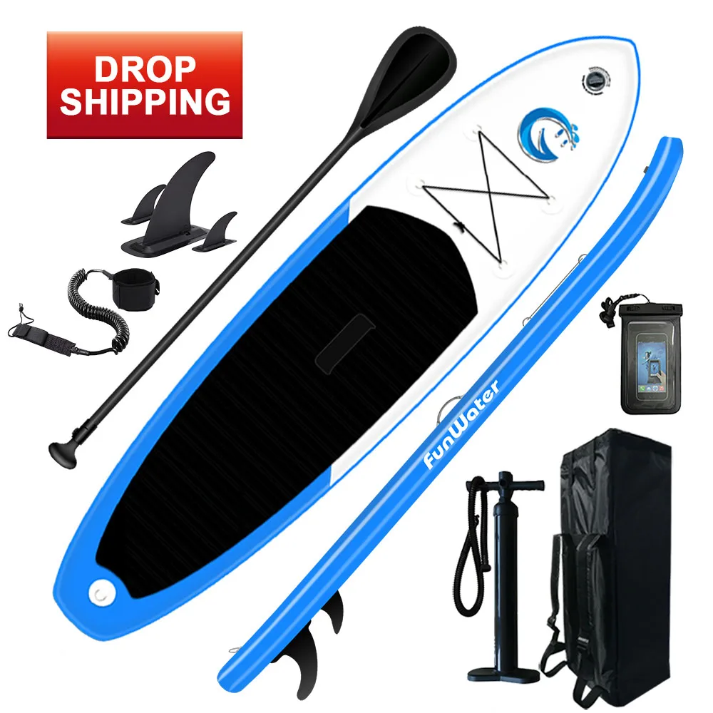 

FUNWATER drop shipping sup paddle board stand up surf fishing sup board inflatable stand up paddle sup board, Blue