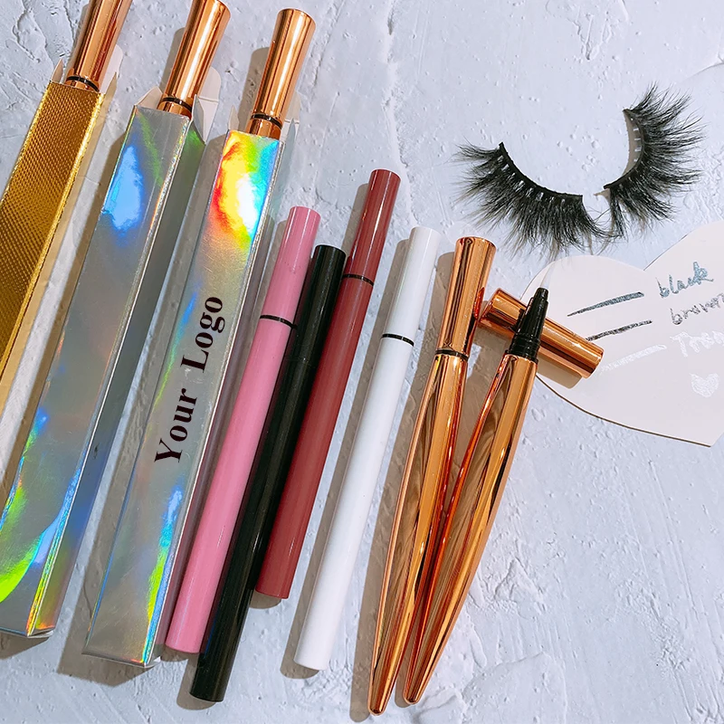 

Long Lasting Waterproof Lash Liner Eyelash Adhesive Eyeliner For 3D 5D Mink Fur Lash Magic Glitter Eyeliner Pen, Black/brown/clear