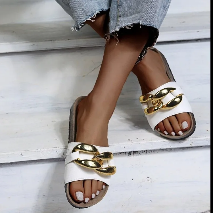 

Chain Women Slipper 2021 Women's Trending Slippers Womens Custom Slides And Fashion Sneakers Casual Coach Sandals