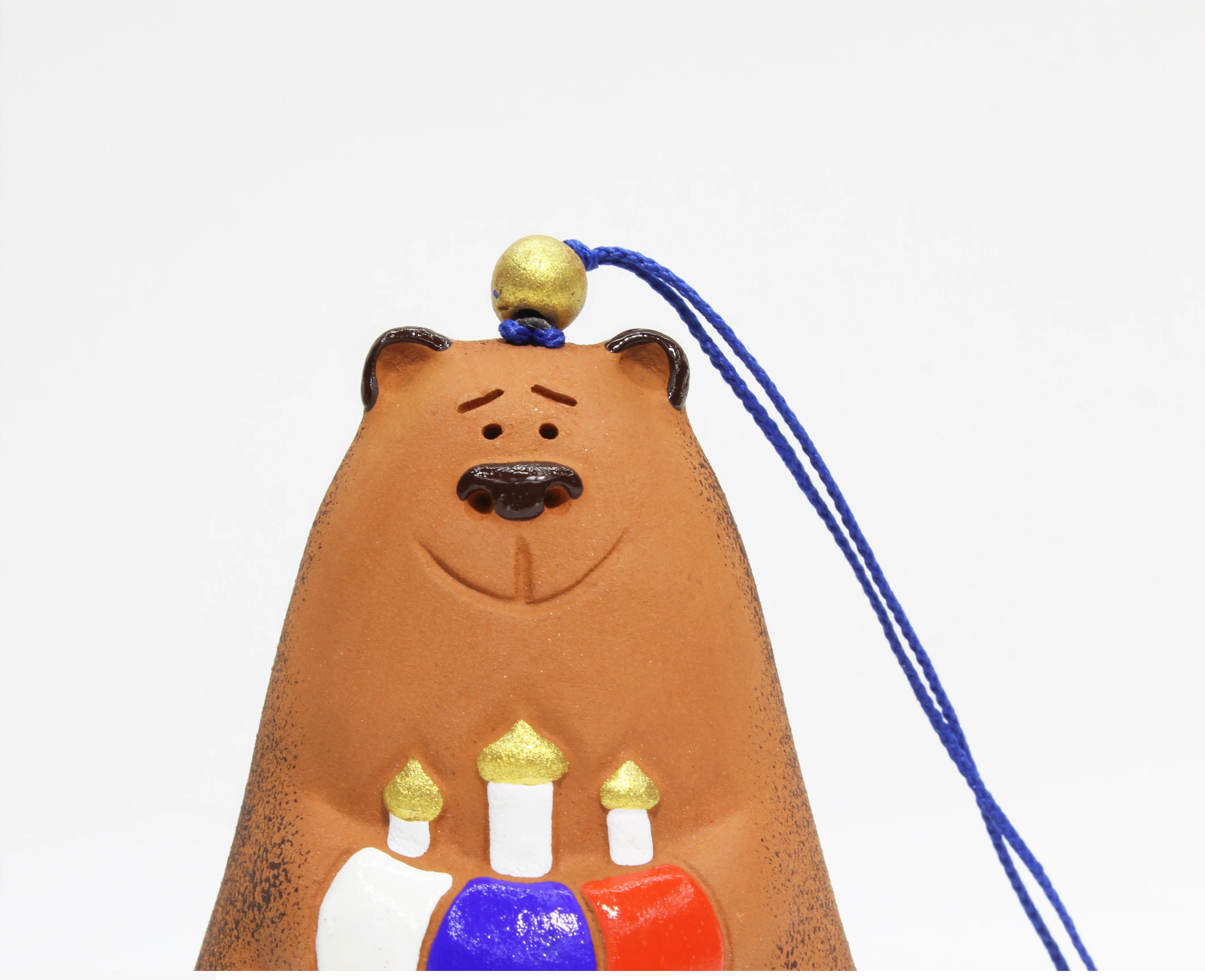 handmade ceramics bear bell big designer handwork gift from