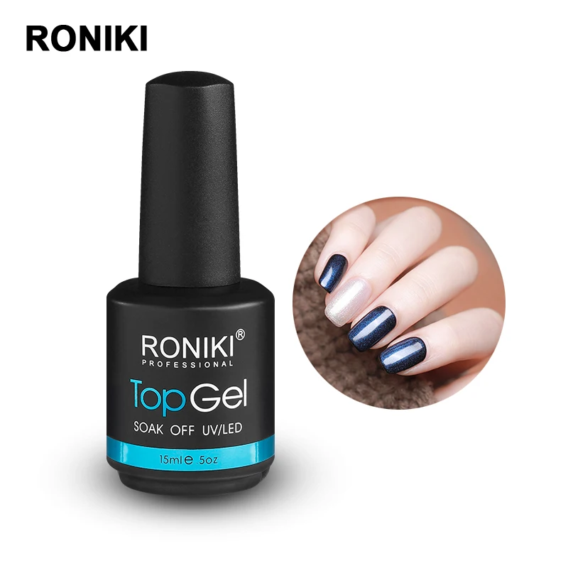 

RONIKI 15ml Custom Private Label Pearl Top Coat Color Nail Gel polish, 26 colors