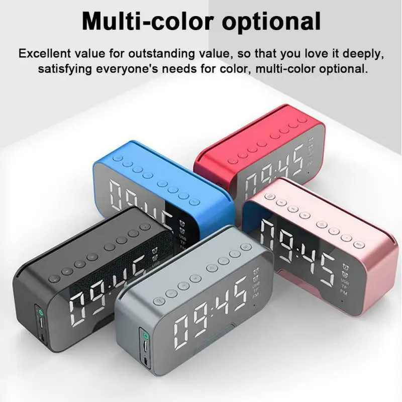 Portable Wireless Bluetooth Speaker Column Super Bass Stereo Subwoofer Handsfree Support TF AUX mirror Alarm Clock temperature - ANKUX.COM