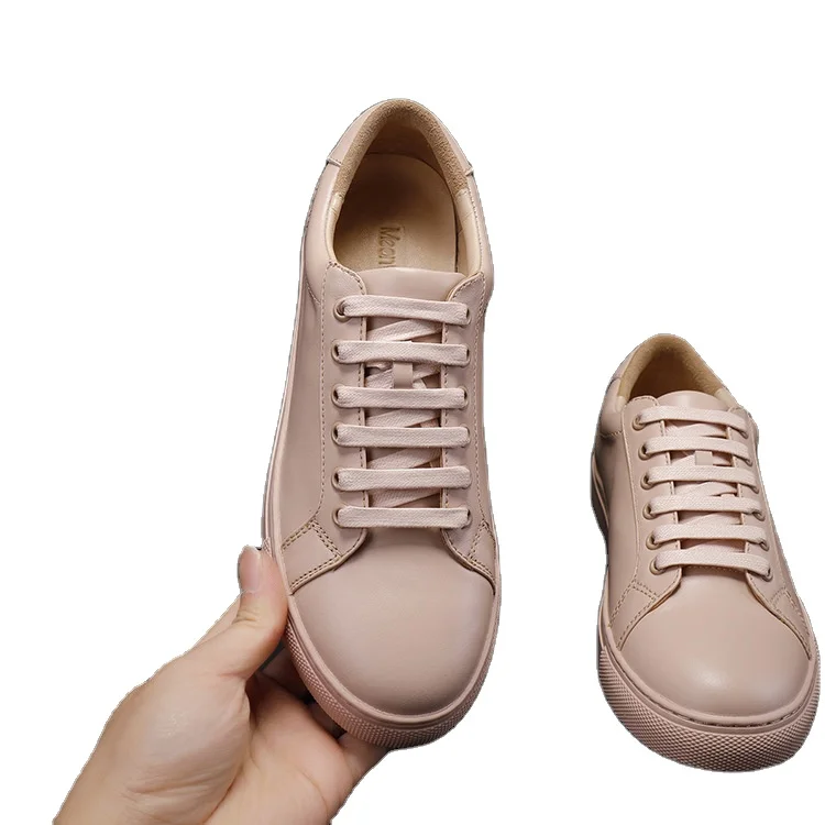 

Fashion Genuine leather common small white shoes men and women new flat bottomed versatile board shoes trend, Picture color