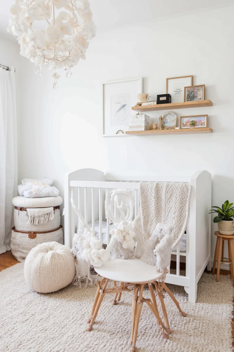 Comparison image of top-rated nursery products including crib, nightlight, and bookshelf