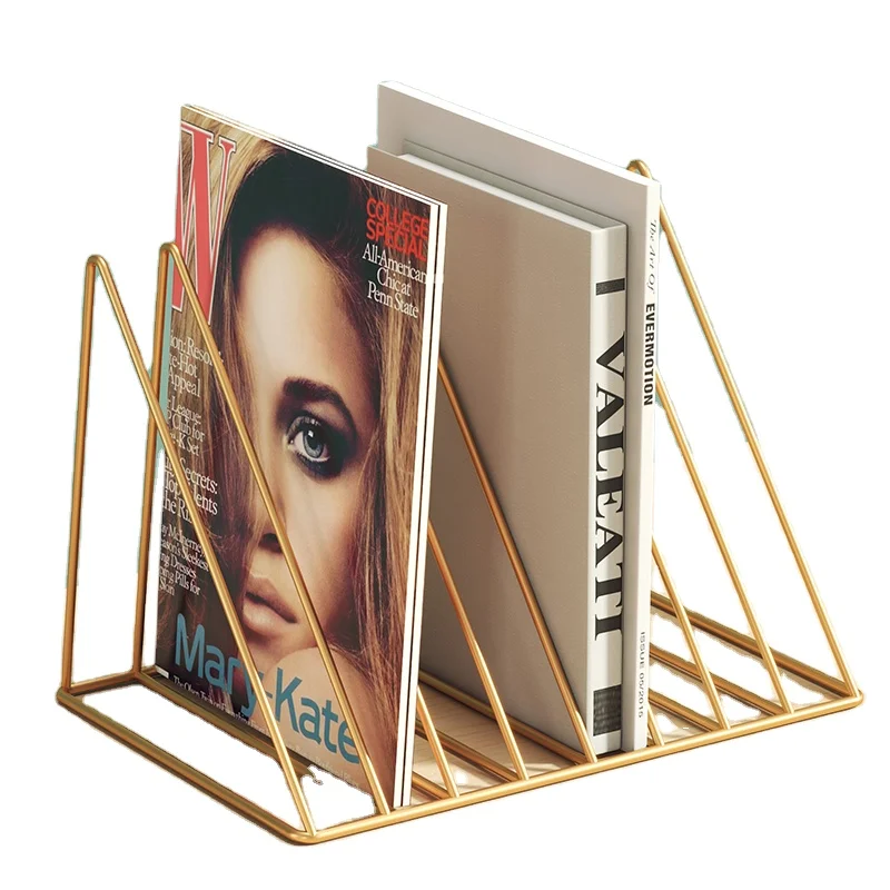 

High quality decorative book ends home office books triangle bookshelf bookends metal book ends bookend, Black, gold