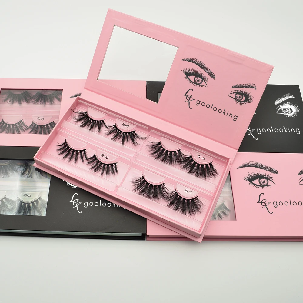 

wholesale vendor customized boxes Eye lashesh set 3D 5D real mink eyelashes and packging eye lashesh fake strip lashes eyelash, Natural black