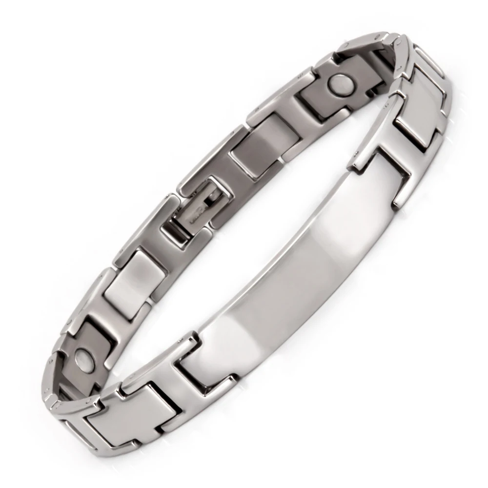 

Energinox Blank Plate Engravable Stainless Steel Id Bracelet For Men