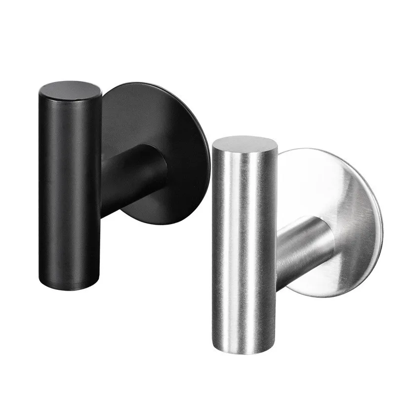

Stainless Steel Adhesive Hook Towel Hook Damage Free Adhesive Wall Hanger Hook, Silver/black