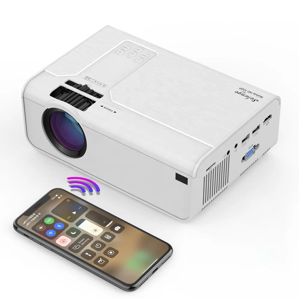 

Salange P60 LED Projector HD 3200 Lumens Native 720P Video Proyector USB Support 1080P Mini Home Movie Projector