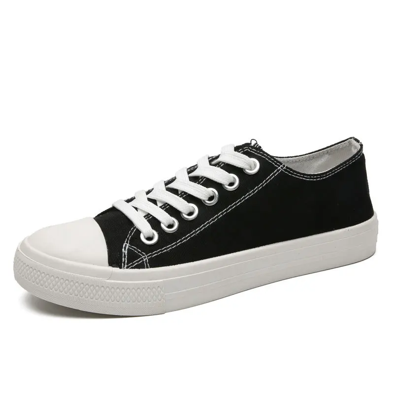 

All Black Men Casual Canvas Shoe Comfortable Men Walking Shoes, Customized color