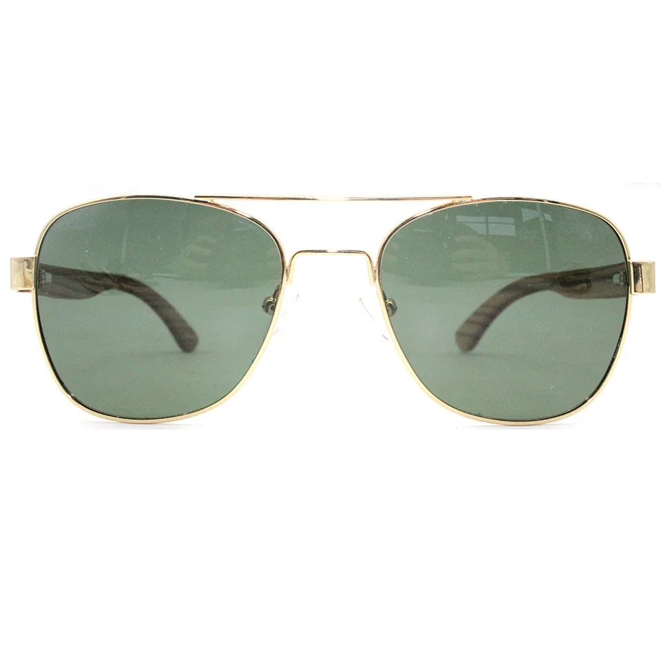 

Polarized sunglasses metal frames with wooden temples popular sunglasses men women