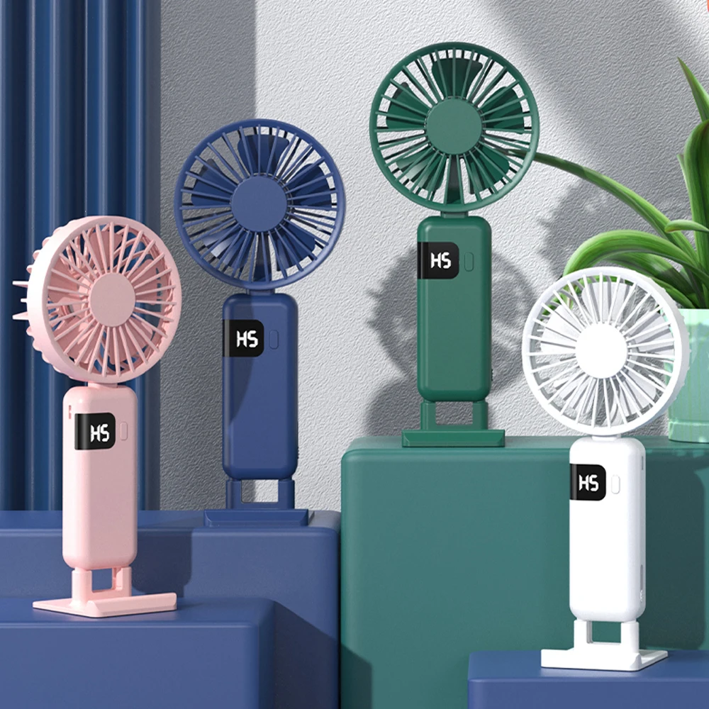 2024 Wind Cooling Foldable Mini Small Fan Portable Hand 5 Speed Personal Rechargeable Handheld Electric Fan with Ho