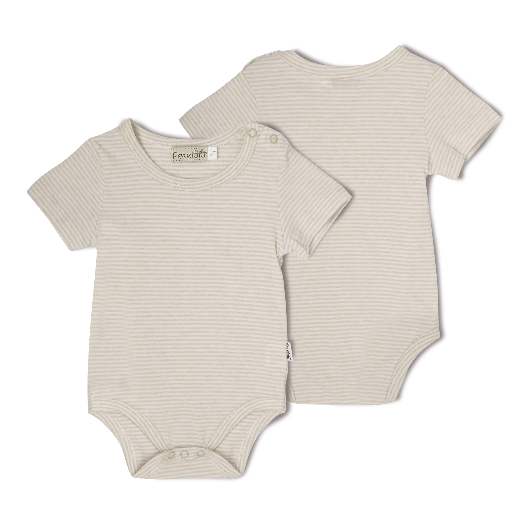 

Cotton Stripe Knit Rompers Skin Care Bodysuit Natural Unisex Newborn Organic Baby Boy Girl Short Sleeve Casual Opp Bag Knitted, Colored cotton