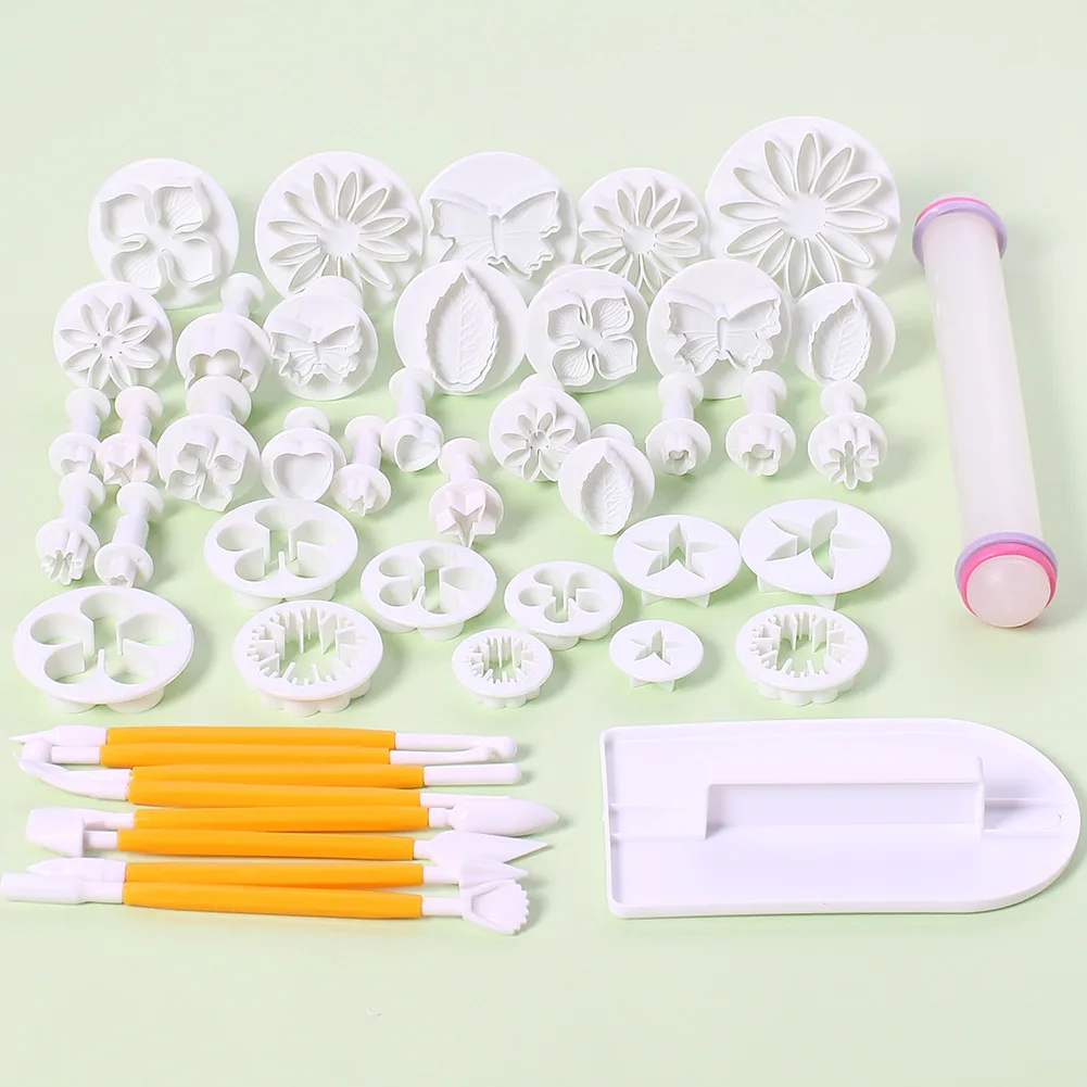 

Baking Tools 14 Styles 46-piece Fondant Cake Biscuit Mold Set Spring Embossing Printing Mold Making Handicraft Tool Accessories