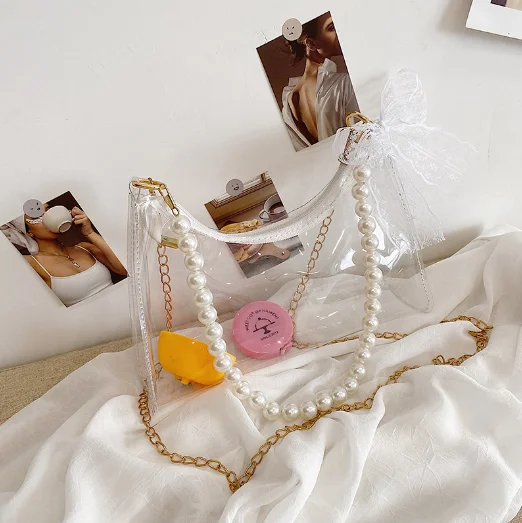 

Transparent Purses for Women Handbags 2021 Pearl Bag Handbag